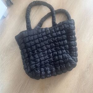 Black Quilted Tote Bag